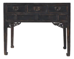 Antique Chinese 40" Three-Drawer Console Table
