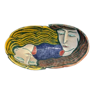 Large Ceramic Bowl Titled “Portrait Bowl” Signed by Andrea Gill