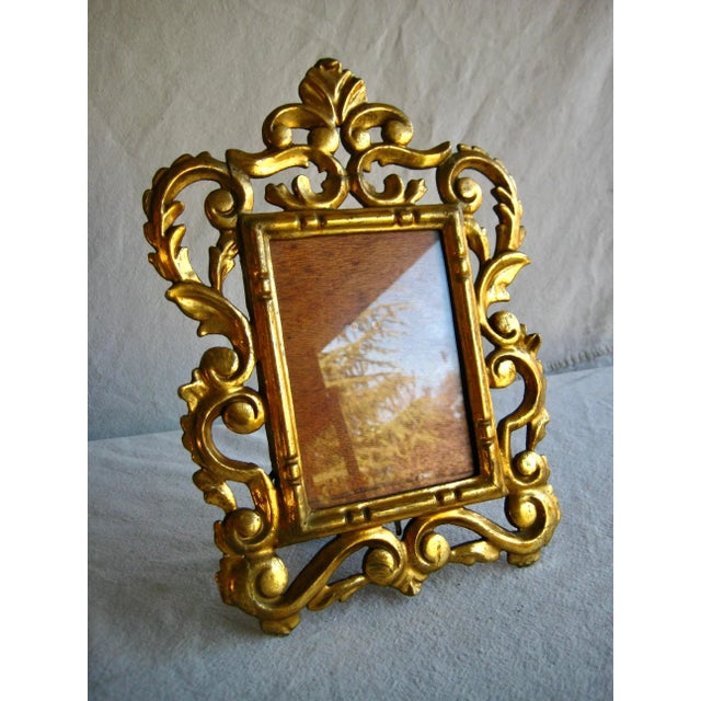 Late 19th Century Italian Baroque Carved Gilded Picture Frame For Sale - Image 4 of 9