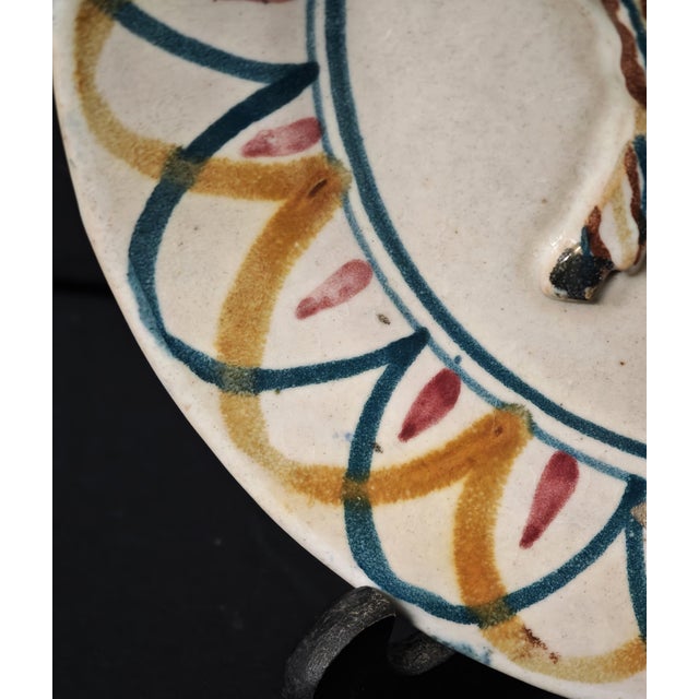 Antique Vietri Maiolica Decorative Plate from Avallone Ceramica Vietri, Italy, 1930s For Sale - Image 4 of 13