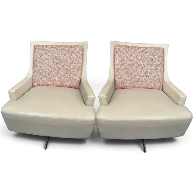 Mid-Century Modern 3 Barbara Barry "Scoop" Lounge Chairs for HBF-Blend of MCM Inspiration & Contemporary Refinement For Sale - Image 3 of 12