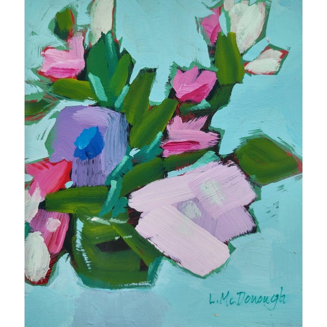 2010s "The Overachiever" Original Floral Still Life Acrylic Painting by Linda McDonough For Sale - Image 5 of 8