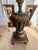 Grand Tour Vintage Hand-Carved Italian Parcel-Gilt Neoclassical Greek Key Urn Lamps With Original Parchment Shades - Pair For Sale - Image 3 of 11