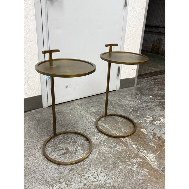 Hollywood Regency Restoration Hardware 1930s Martini Tables, Pair For Sale - Image 3 of 12