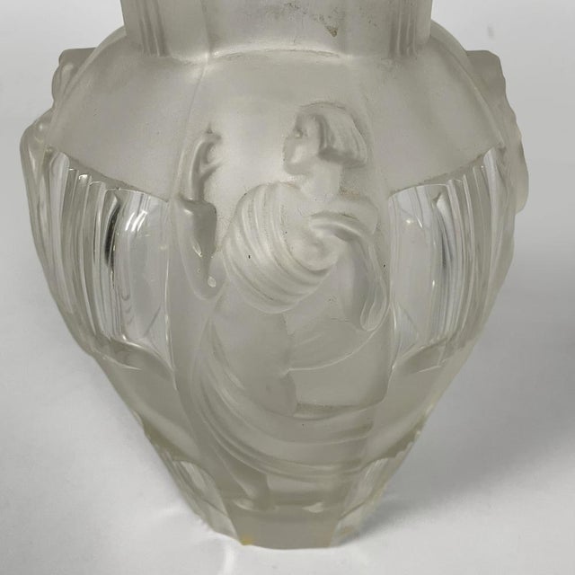 Glass French Finely Crafted Glass Vase by Lalique, 1930s For Sale - Image 7 of 11