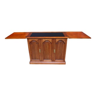 Vintage Pennsylvania House Cherry Flip Top Rolling Server Buffet Bar Cabinet For Sale