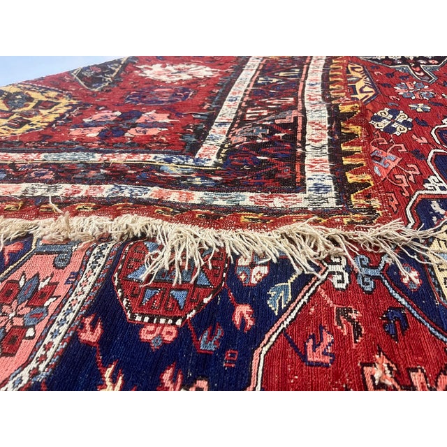 Red Fine Antique Sumak Rug 7’8” X 9’1” For Sale - Image 8 of 8