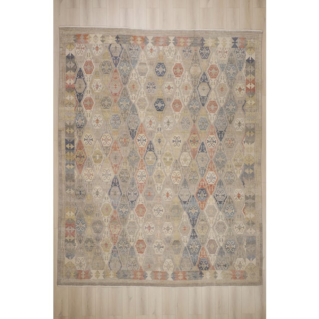 Contemporary Indian Oushak Rug, 11'07 X 14'09 For Sale - Image 10 of 10