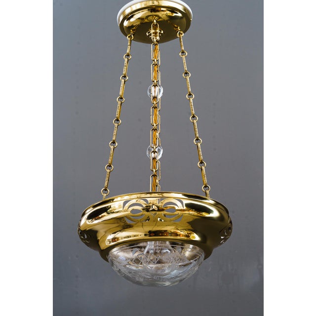 Art Deco Chandelier with Glass Shade, 1920s For Sale - Image 14 of 14