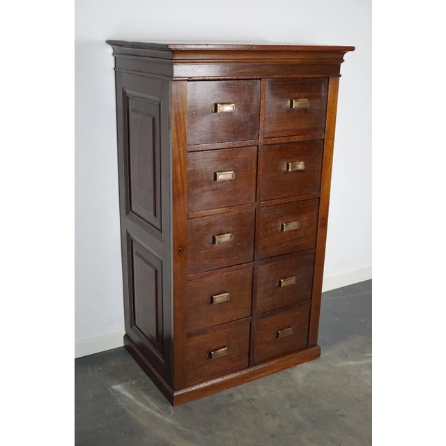 This vintage mahogany bank of drawers dates from the 1920/1930s and was made in the Netherlands. It features a mahogany...