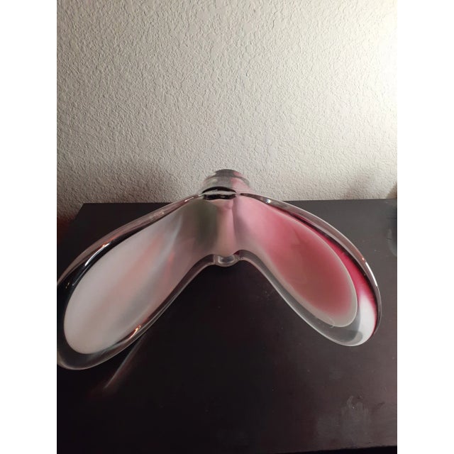 Glass 1962 Signed Flygsfors Coquille Paul Kedelv Sweden Sommerso Vase For Sale - Image 7 of 10