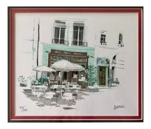 French Bistro Signed Art