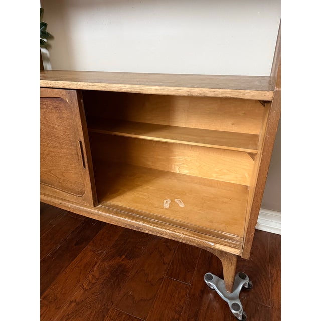 Vintage MCM Walnut China/Display Cabinet For Sale - Image 9 of 11