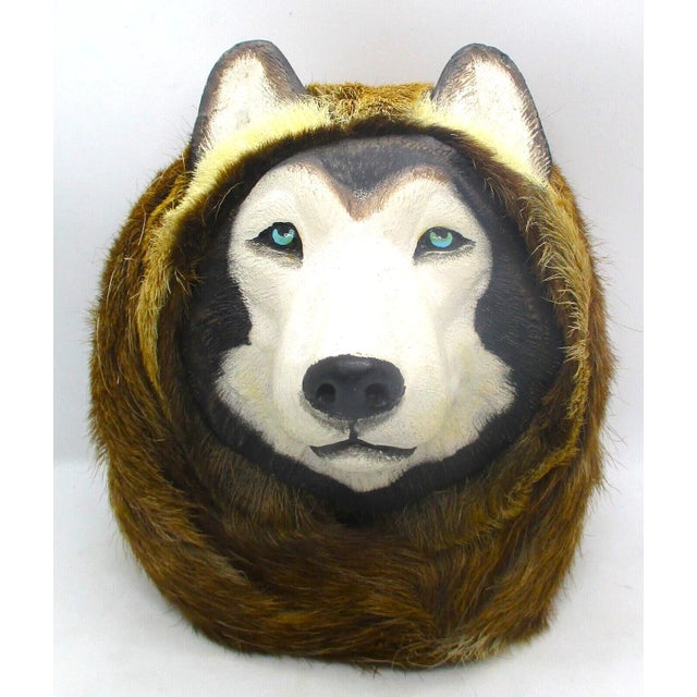 Vintage 1958 Lonnie H. Temple Alaskan Husky Sculpture Hand Made and Painted For Sale - Image 11 of 11