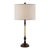 Vintage Refinished Walnut & Gold Twist Column Table Lamp With Oatmeal Linen Drum Shade — 33” Tall For Sale