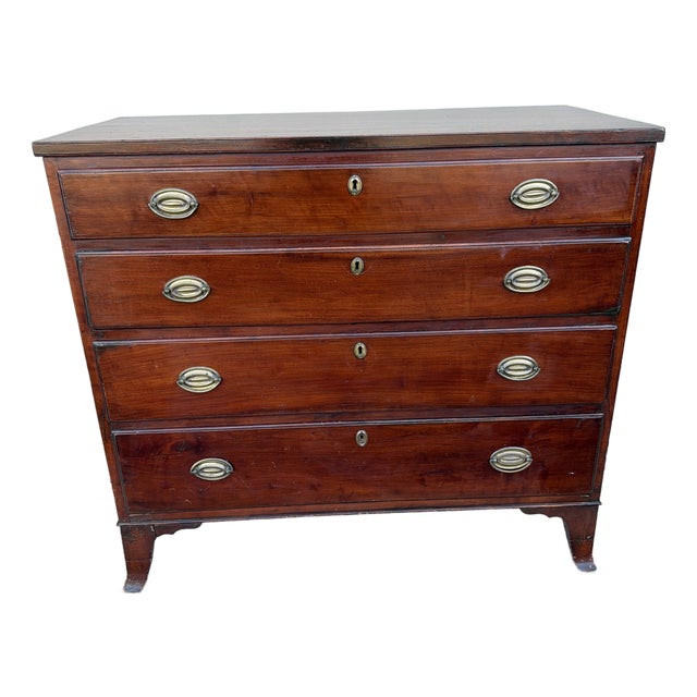 A Very Nice Antique Pennsylvania Hepplewhite Cherry Chest of Drawers, Circa 1800 For Sale
