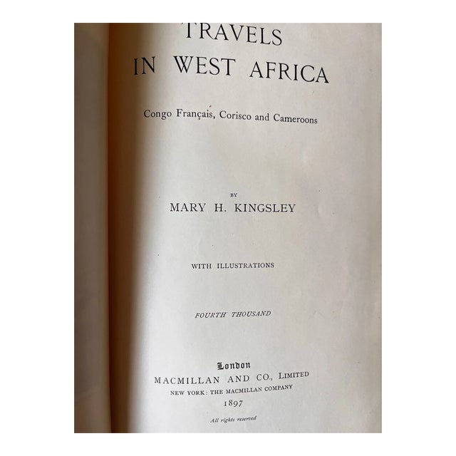 1897 Travels in West Africa Mary H Kingsley Macmillan Illustrated Antique Book For Sale