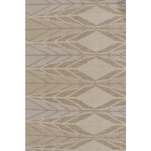 Rug & Kilim’s Scandinavian Style Kilim in Taupe, Blue and Off-White Patterns For Sale In New York - Image 6 of 8