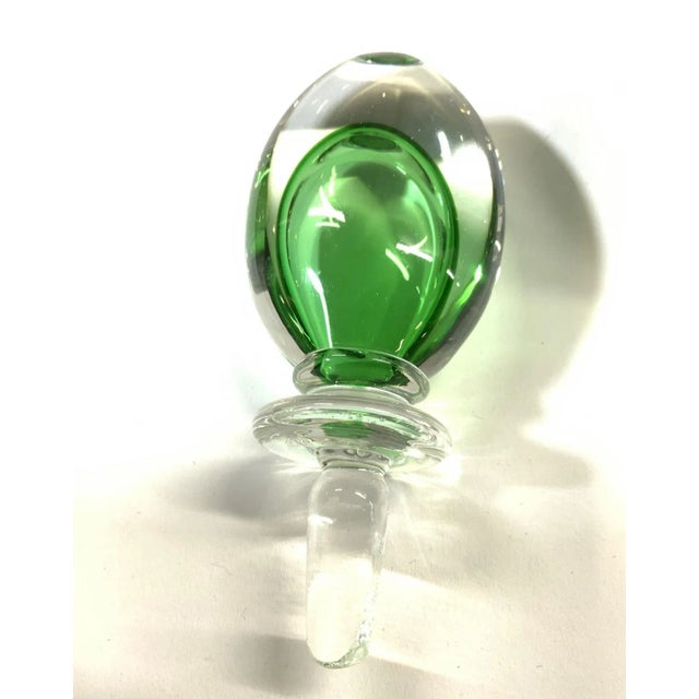 Green Sommerso Murano Glass Decanter With Stopper. For Sale - Image 9 of 10