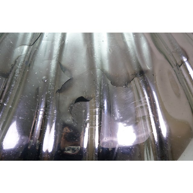 Silver Antique Victorian Hand Blown Silver Mirrored Mercury Glass Pitcher Jug For Sale - Image 8 of 18