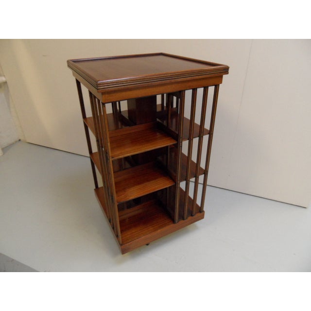 Antique Mahogany Revolving Bookcase For Sale - Image 3 of 12