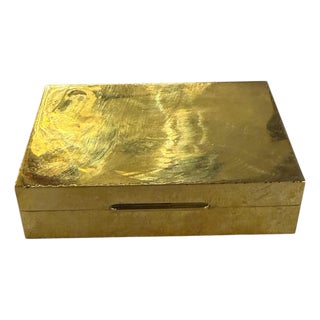 Mid-Century Italian Hammered Brass Box With Sliding Lid For Sale