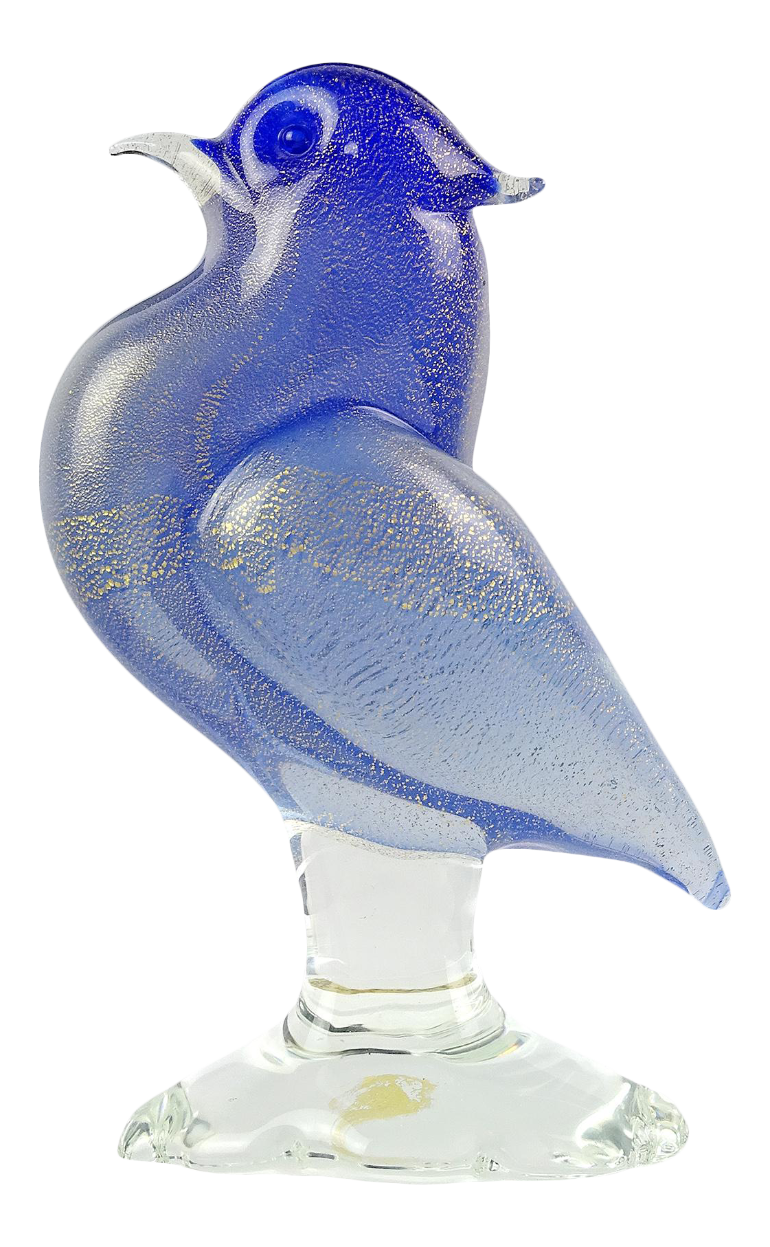 Seguso Murano Vintage Cobalt Blue Opal Gold Flecks Italian