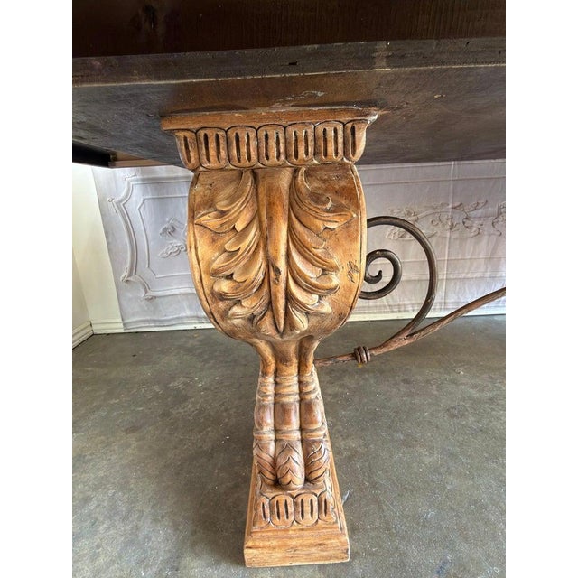 Italian Tuscan Revival Extendable Dining Table For Sale In Los Angeles - Image 6 of 18