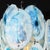 Mid-Century Hand-Blown Murano Opalescent & Cerulean Detail Glass Chandelier For Sale - Image 14 of 18