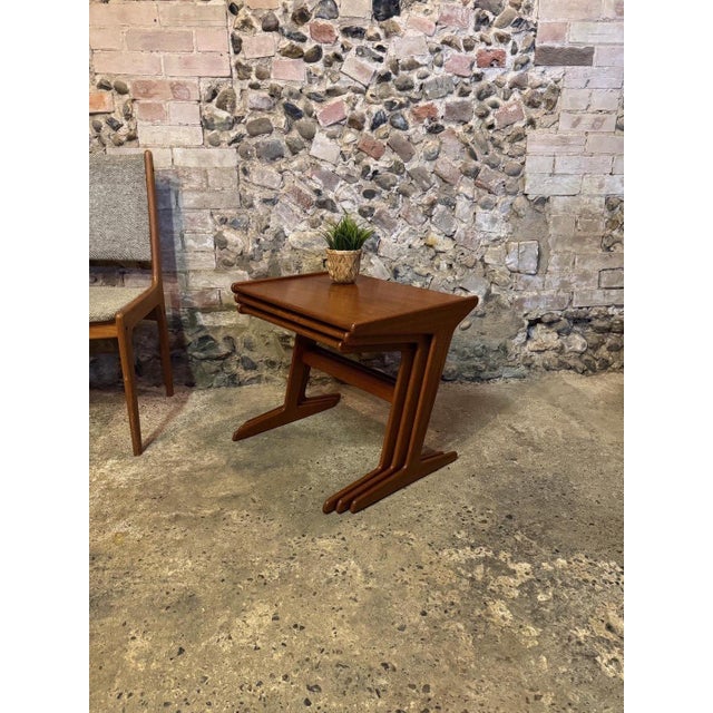 1960s Vintage Danish Teak Nesting Tables by Mogens Kold, 1960, Set of 3 For Sale - Image 5 of 18