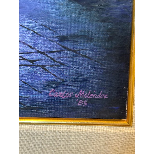 Spanish 1980s Puerto Rican Artist Carlos Melendez - View From the Governor’s Mansion, Oil Painting For Sale - Image 3 of 5