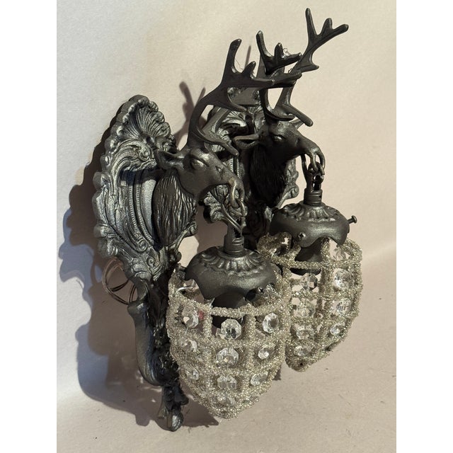 1980s French Louis XVI Bronze Charcoal Sconces / Wall Lamps -Pair For Sale - Image 12 of 13