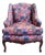 Louis XV Style Wingback Bergère Armchair with Art Deco Upholstery For Sale