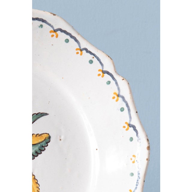Manganese Rose Plates from Nevers Faience, 1700s, Set of 2 For Sale - Image 5 of 11