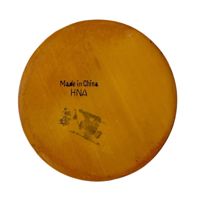 Mid 20th Century Mid 20th Century Chinese Lacquered Bamboo Tea Canister Box by Hna - "Pure Fragrance" Iris Motif For Sale - Image 5 of 5