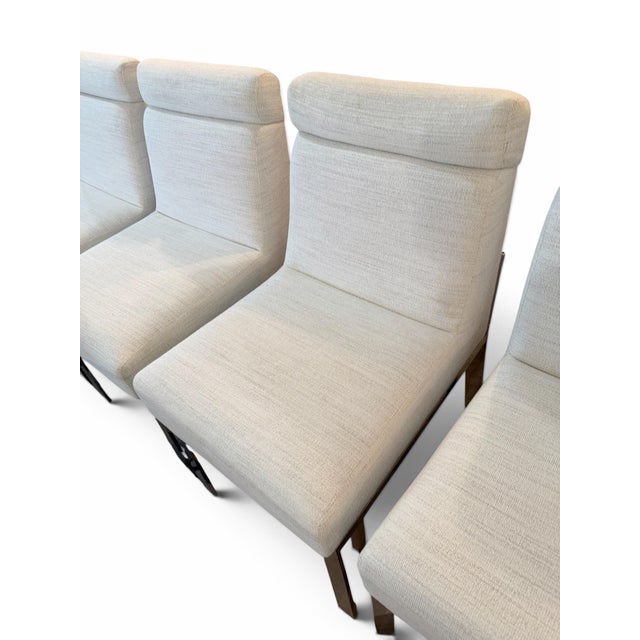 Bernhardt Bernhardt Chrome & White Bouclé Dining Chairs - Set of 4 (2023) For Sale - Image 4 of 9