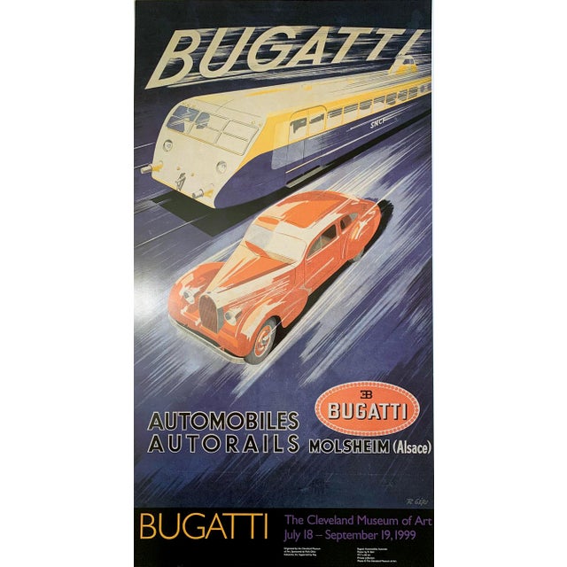 Ettore Bugatti "Bugatti" Automobiles Autorails Molsheim (Alsace), Museum Reprint Poster, 1999 For Sale