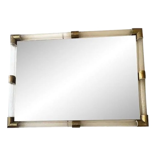 Venetian Torciglione Torchon Murano Glass Wall Mirror by Simoeng For Sale