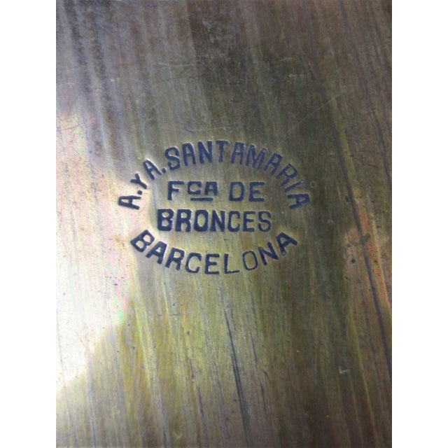 Brass Large Holy Water Font Jesus Mary Marble Brass Spain Marqueses De Alella - a Pair For Sale - Image 8 of 13