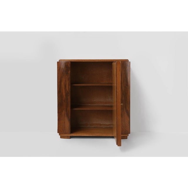 Wood Small Art Deco Cabinet in Wood with Mirror, 1930 For Sale - Image 7 of 11