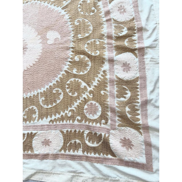 1960s Samarkand Suzani Tablecloth - Embroidered Textile For Sale - Image 5 of 9