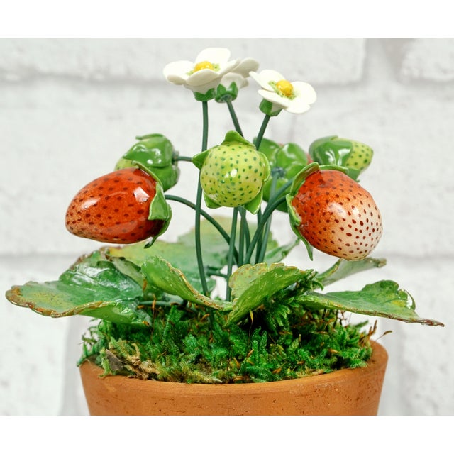 Bright Green Porcelain Strawberry Plants by Didier Gardillou - Contemporain Period For Sale - Image 8 of 10