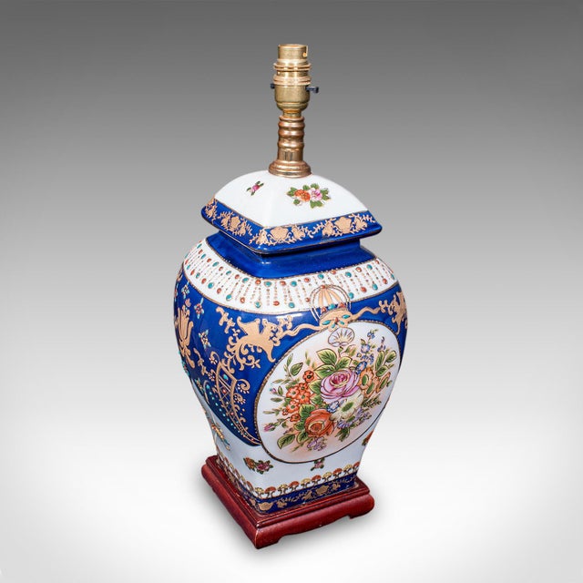 Vintage Table Lamps, Oriental Ceramic, Accent Light, Hall, Lounge, Study - a Pair For Sale - Image 10 of 10