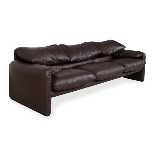 Maralunga Sofa and Chair in Leather from Cassina, Set of 2 For Sale - Image 5 of 18