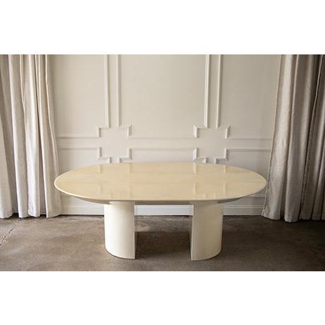 1980s 1980s Karl Springer Knife Edge Goat Skin Dining Table For Sale - Image 5 of 16