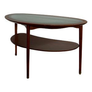 1950s Attributed to Anton Kildeberg Organic Kidney Shaped Mahogany Coffee Table