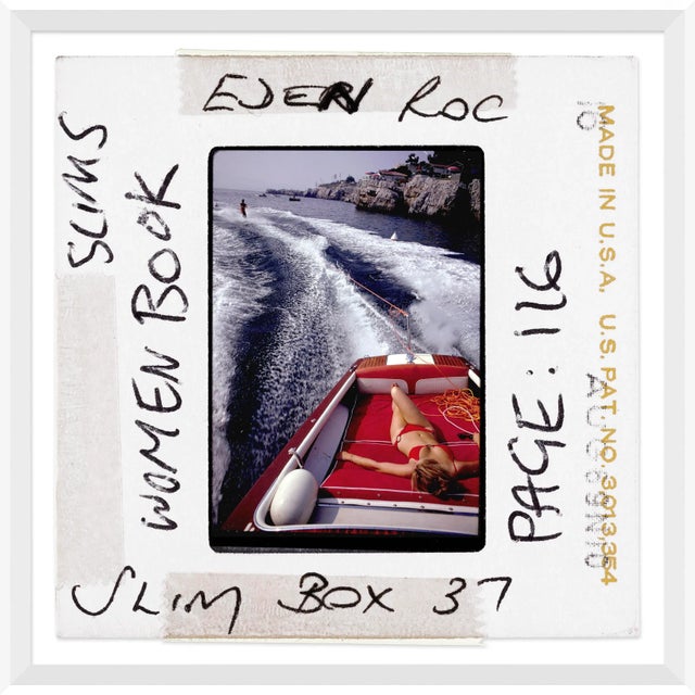 Mid-Century Modern Getty Images, "Leisure in Antibes - Slide", Slim Aarons, August 1, 1969 Framed Art Print For Sale - Image 3 of 3