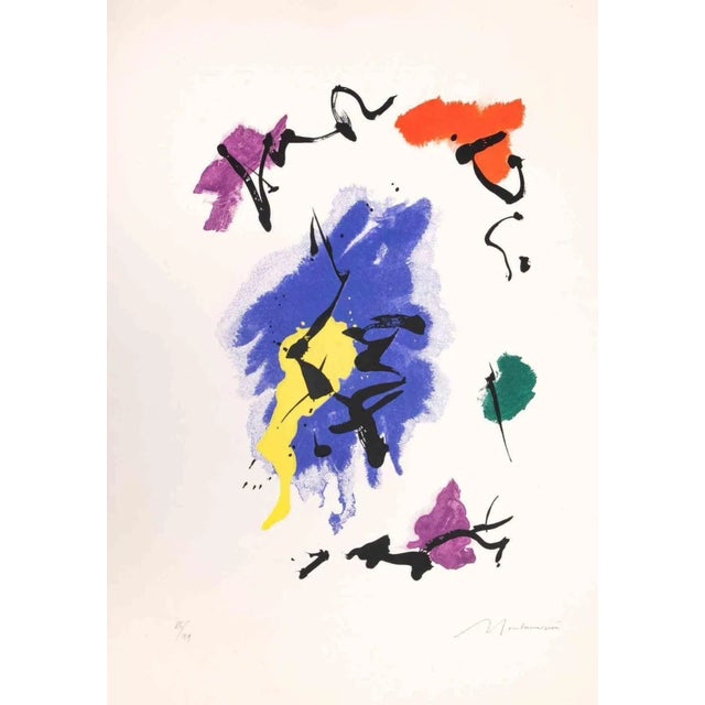 Luigi Montanarini, Abstract Composition, Original Lithograph, 1970s For Sale - Image 3 of 3