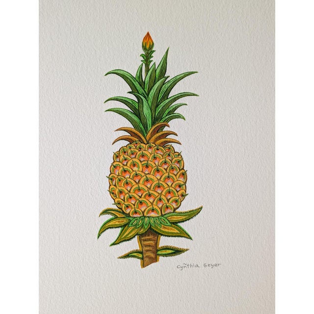 2020s Botanicals of Modern Painted Pineapples Set of 4 For Sale - Image 5 of 7