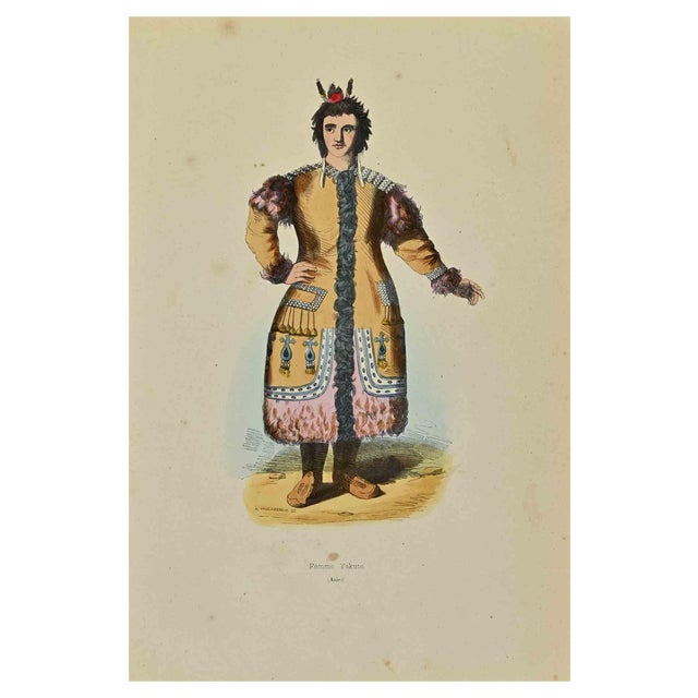 Auguste Wahlen, Yakut Woman, Lithograph, 1844 For Sale